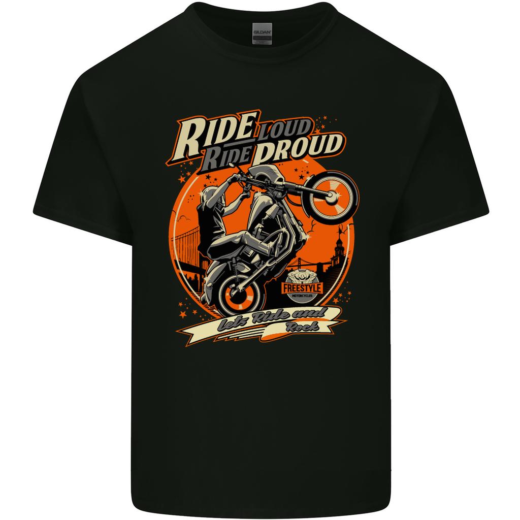 Ride Loud Ride Proud Motorbike Biker Unisexs Light Cotton TShirt