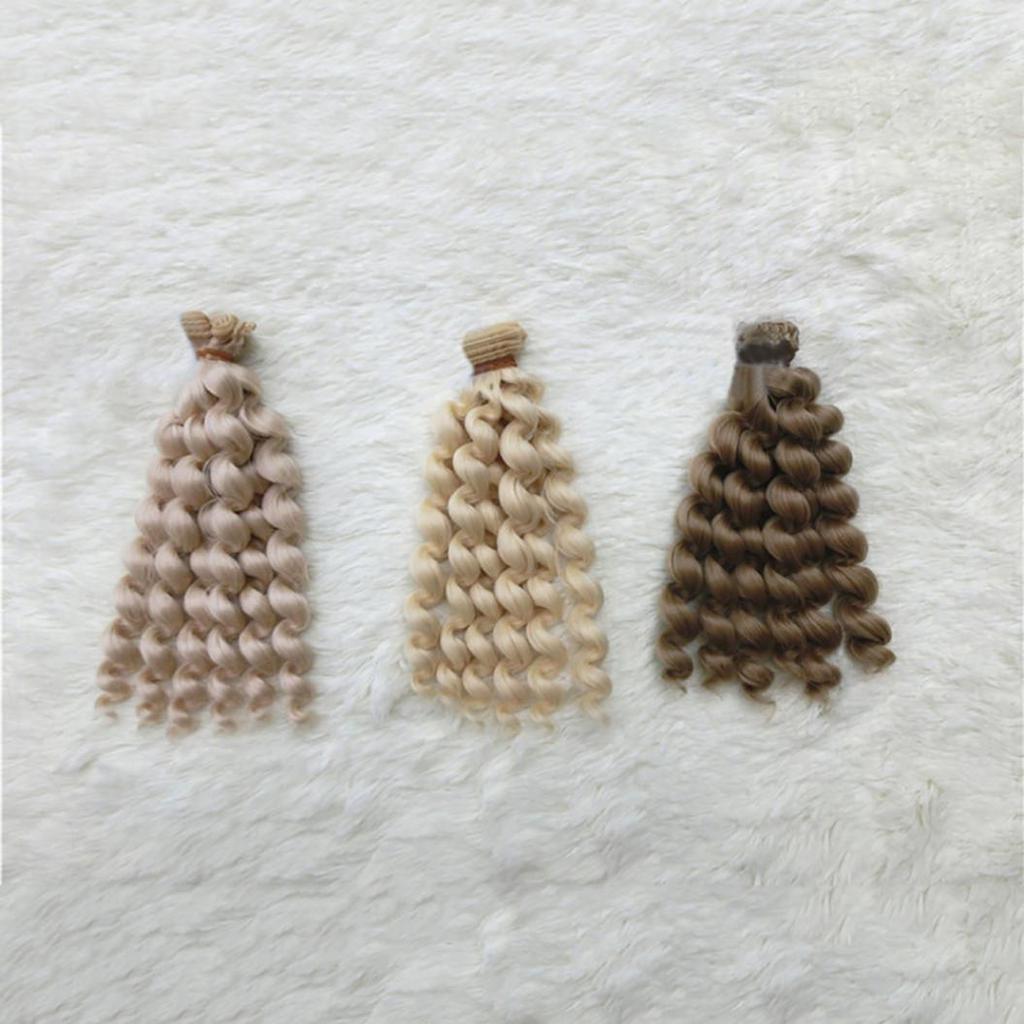 Fashion Mini Ringlet Curly 20cm Hair Tresses Doll Wig Kids Toy Baby Girls Gift