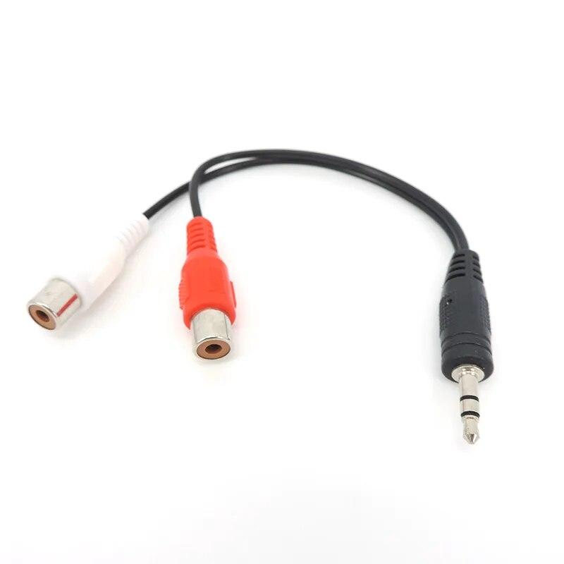 Двойной аудиокабель RCA 18 см к 3,5 мм стерео 3-полюсному разъему «папа» к 2 разъемам RCA «мама» Адаптер конвертера RCA красный черный