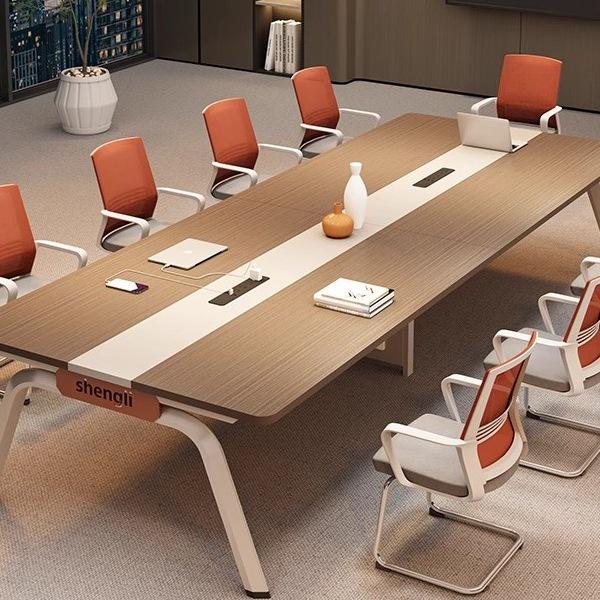 Modern Simple Long Conference Table & Chair Set for Office/Employee Training