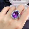 Новое геометрическое темпераментное овальное кольцо фиолетового цвета для женщин, очаровательные ювелирные изделия на свадьбу и помолвку, новые модные украшения