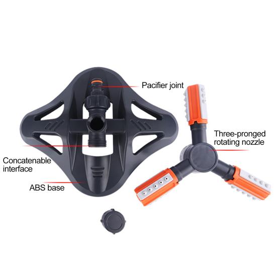 Спринклер с 3 рычагами, вращающимися на 360 градусов. Настраиваемая зона распыления. Универсальная простая установка. Крепление для садового спринклера для воды.