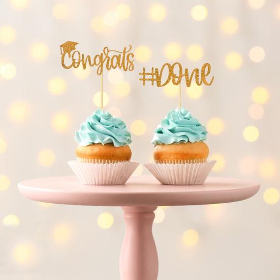 12 шт. Выпускной торт Топперы 2024 Выпускная тематическая вечеринка Кекс Десерты Фруктовые пироги Печенье Украшения Новинка Товары для сбора студентов