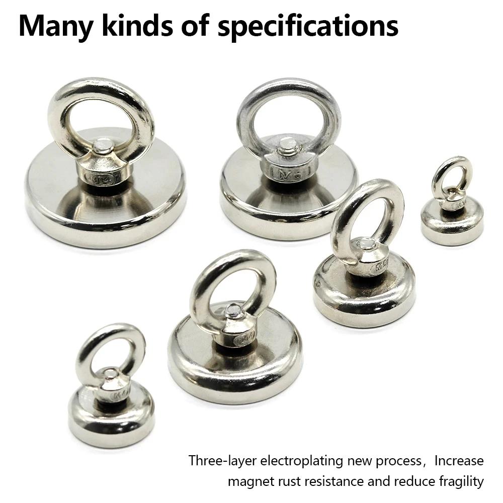 D16~D42mm сверхпрочный неодимовый рыболовный магнит N52 сверхпрочный редкоземельный магнит с потайным отверстием рым-болт спасательный магнитный