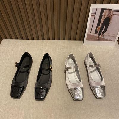 Туфли женские с квадратной головкой, весна 2025, новые французские женские туфли Мэри Джейн на толстом каблуке, высокие каблуки с юбкой, вечерние туфли