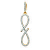 [L4680] - Gold Plated Pendant 'Infinity' White Gold - 40x8 Mm