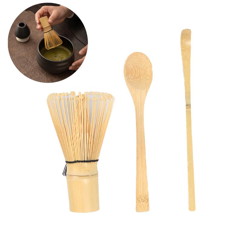 3pcs Tea Whisk Matcha Set Japanese Teaware Set Matcha Whisk Spoon and Scoop Matcha Set Bamboo Accessories Pure Tea Brush Tools