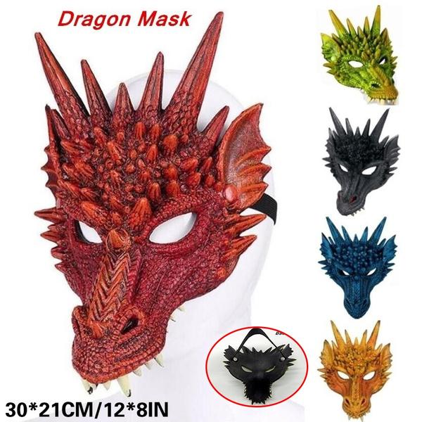 Dragon Mask Half Face Halloween Costume Mask Party Decorations Soft Cosplay Scary Halloween Mask