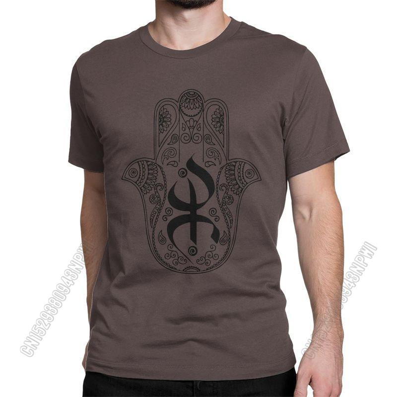 Unisexs TShirt Khamsa Amazigh Berber With Yaz Patterns Pure Cotton Tees Stylish Chic Symbol Of Luck T Shirts Crewneck Tops