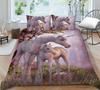 3D Unicorn Theme Bedding Set Cartoon Animal Duvet Cover and Pillow Case 2/3 Pieces Soft Home Decoration for Girls' Room