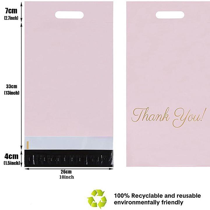 20PCS Standard Thank You Pink Poly Mailer Adhesive Envelopes Bags Gifts Shipping Portable Pouches 26x33cm