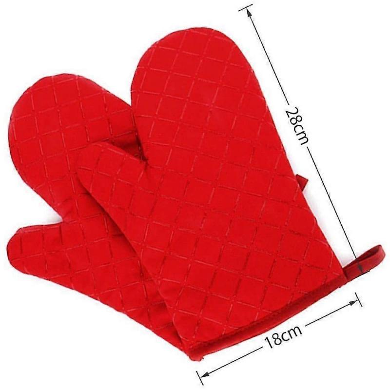 1pair Heat Resistant Non-slip Silicone Surface And Soft Gloves