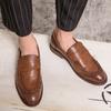 Новые 46 47 большого размера британский ночной клуб парикмахер мужские слипоны заостренные повседневные кожаные туфли износостойкие нога простые