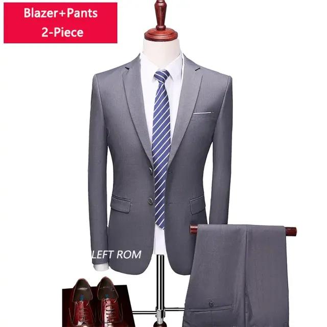 ( Куртка + Жилет + Брюки ) Бутиковый мужской деловой деловой костюм Pure Color, комплект из 3 предметов
