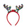 Christmas Reindeer Horn Headbands Glitter LED Hair Hoop for Christmas Headpiece Fancy Dress Party Supplies