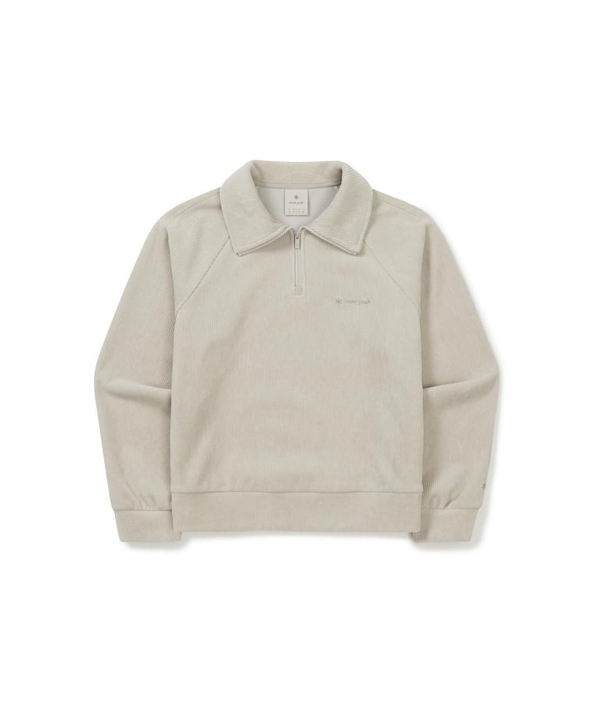 Свитшот Snow Peak из вельвета на молнии до середины, легкий, женский GS-S25WWFZT71, бежевый, средний, мужской женский