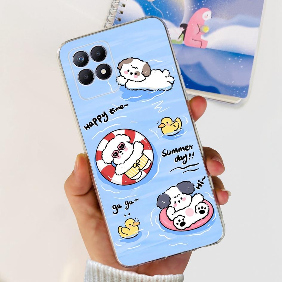 Чехол для Realme 8i RMX3151 Силиконовый чехол Модный Цветок Прозрачный Мягкий Прозрачный Чехол для телефона Для Realme 8i 4G Realme8i Ударопрочный Fundas