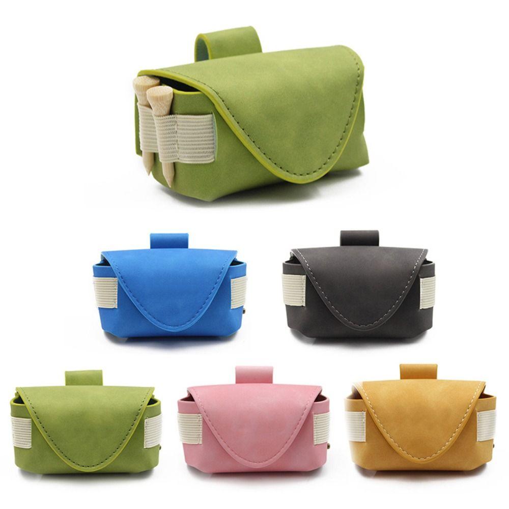 PU Leather Golf Belt Bag Magnetic Buckle Golf Ball Container Golf Ball Waist Bag Waist Carry