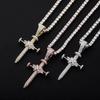 European & American Fashion Zircon Nail Cross Pendant Necklace - Hip-Hop Retro Punk Style