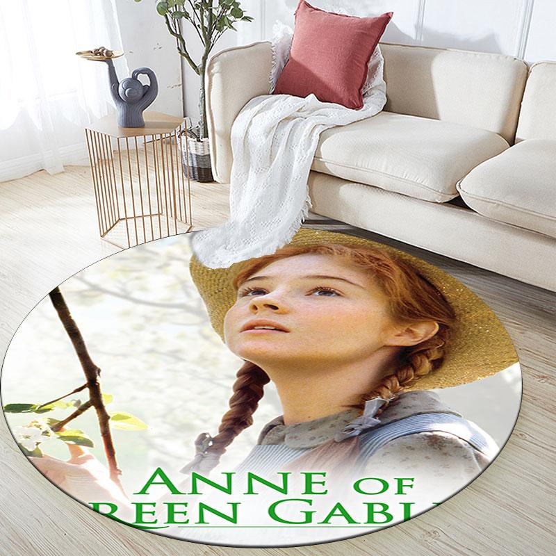 Anne of Green Gables pattern round rug,Carpet Rug for Living Room Bedroom Playroom ,Non-slip Floor Mat,Holiday Gifts and Birthday Gifts.