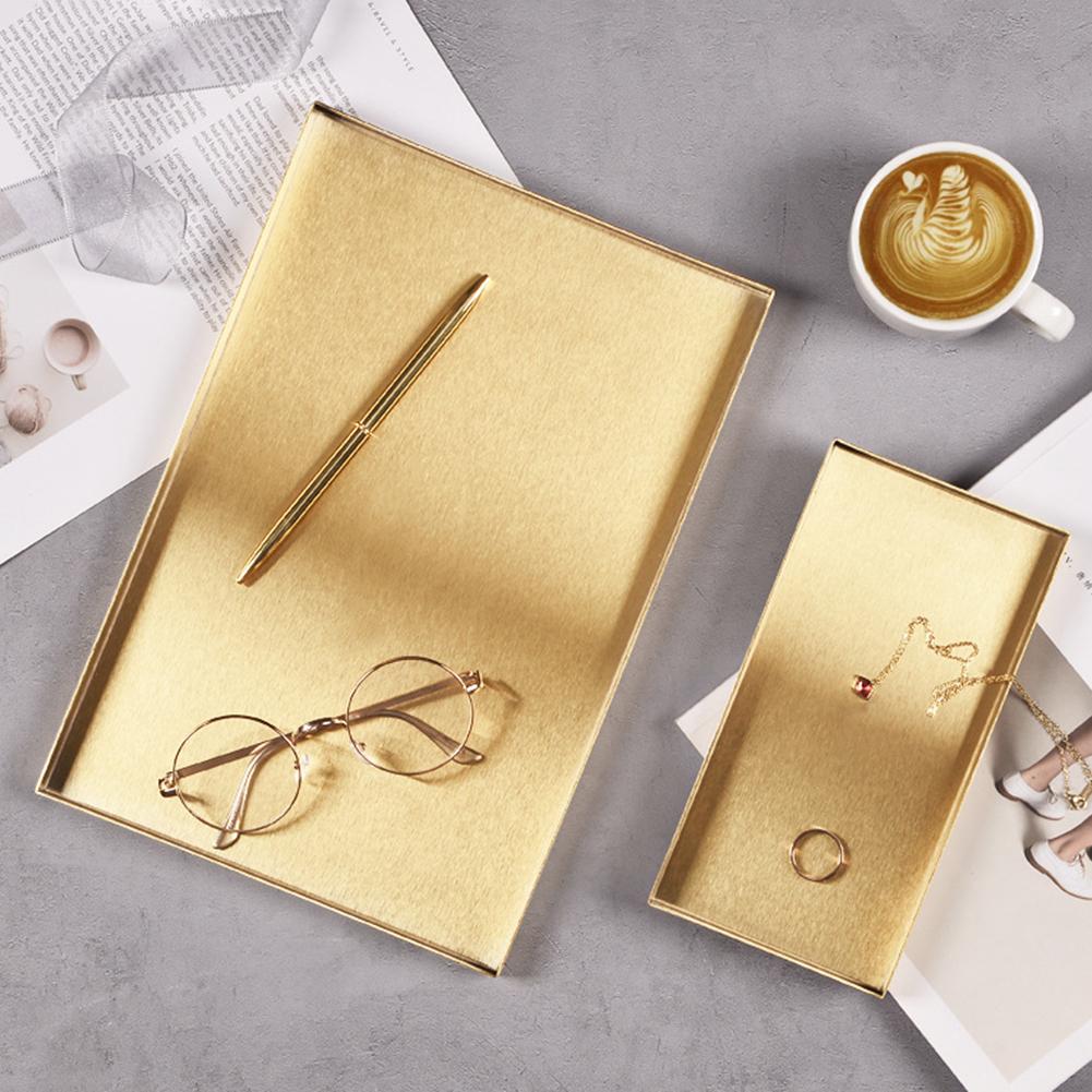 Скандинавский Геометрический Золотой Поднос Металлический Поднос для Хранения Блюдо для Еды Фруктов Украшений Тарелка Настольный Органайзер для Макияжа Домашняя Вечеринка Декоративные Подносы