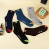 Women Colorful Bright Flower Socks In Tube Casual Cotton Socks 5pc