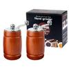 Creative Barrel Shape Salt Black Pepper Spice Grinder Solid Wood Pepper Mills Set Home Kitchen Pepper Seasoning Bottle Supplies
