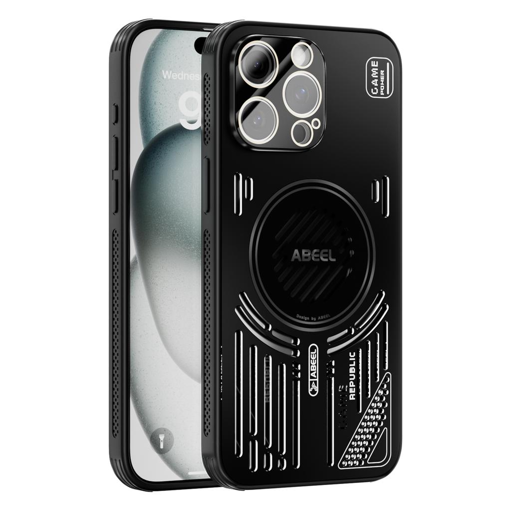 ABEEL For iPhone 14 Pro Max Magnetic Case Aluminium Alloy+PC+TPU Hollow Heat Dissipation Phone Cover