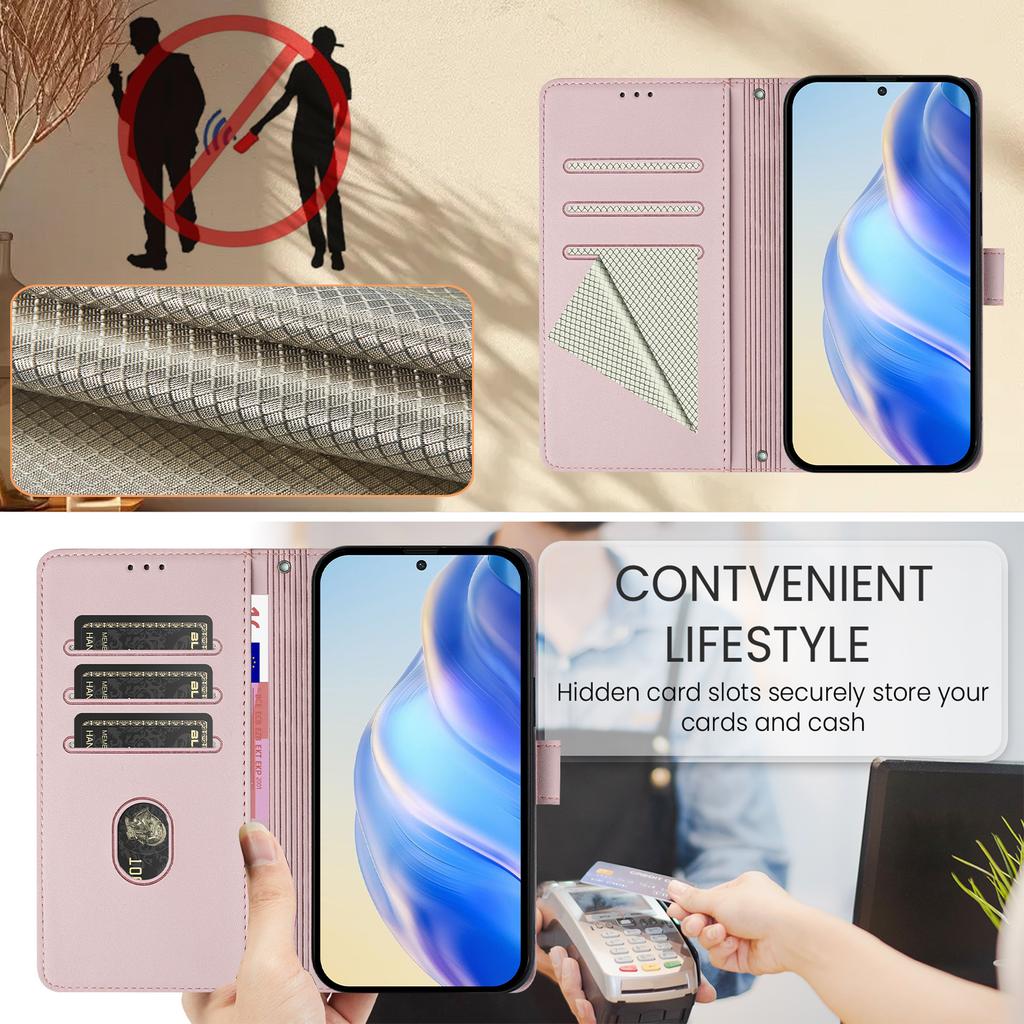 Leather Case Wallet Durable Leather RFID Blocking Card Holders Shockproof Kickstand Protective Flip Cover For Samsung Galaxy A26 A25E A56 A36 A16 A06