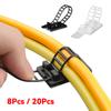 8/20PCS Adhesive Cable Organizer Clips Adjustable Nylon Cable Strap Ties Wire Clamps Cable Management For Car Wire Cord Holder
