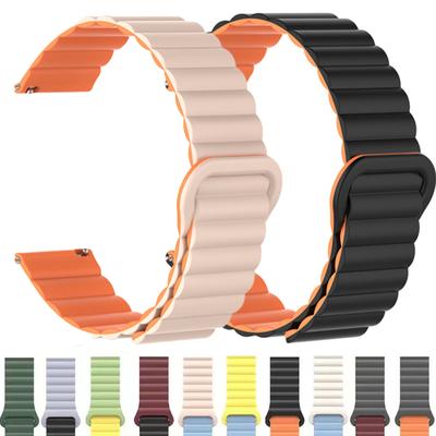 Силиконовый ремешок с магнитной петлей для Samsung Galaxy watch 6 5 pro 4 Classic active 2-звенный браслет huawei GT 2-2e 3-4 ремешок 20 мм 22 мм