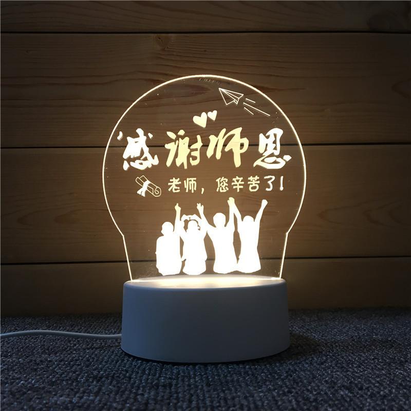 3D Визуальный Ночник Акриловая Настольная Лампа Для Спальни Домашний Декор Подарок на Выпускной