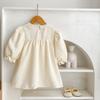 2023 Spring Dress Baby Girls Baby Embroidered Lace Collar Bubble Long Sleeve Pit Strip Lady Long Skirt