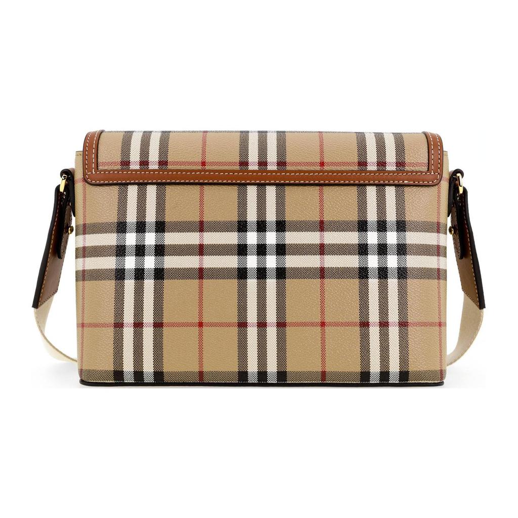 Burberry Vintage Check Leather Crossbody Bag,Gold-Tone Hardware Adjustable Strap Shoulder Handbag for Women, Daily Commute & Casual Outing 80662261