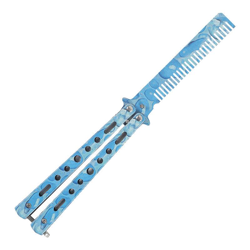 Stainless Steel Unsharpened Butterfly Practice Comb - Outdoor Training Butterfly Knife