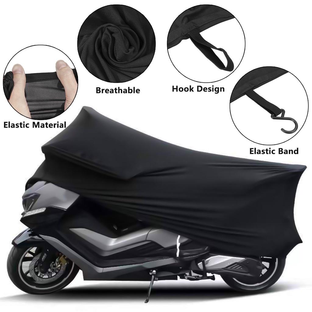 Sunshade Anti-UV Motorbike Dust-proof Covers Indoor Outdoor Protection Black M-3XL Elastic Fabric Motorcycle Scooter Cover