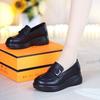 Retro Single Shoes Women's 2025 Spring New Loafers Platform British Style Round Head Comfortable Muffin Sole Mother Leather Shoes