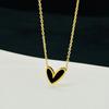 Trendy Exquisite Gold Color Stainless Steel Heart Shape Pendant Necklace Earrings for Women Valentine's Day Gift Jewelry Sets