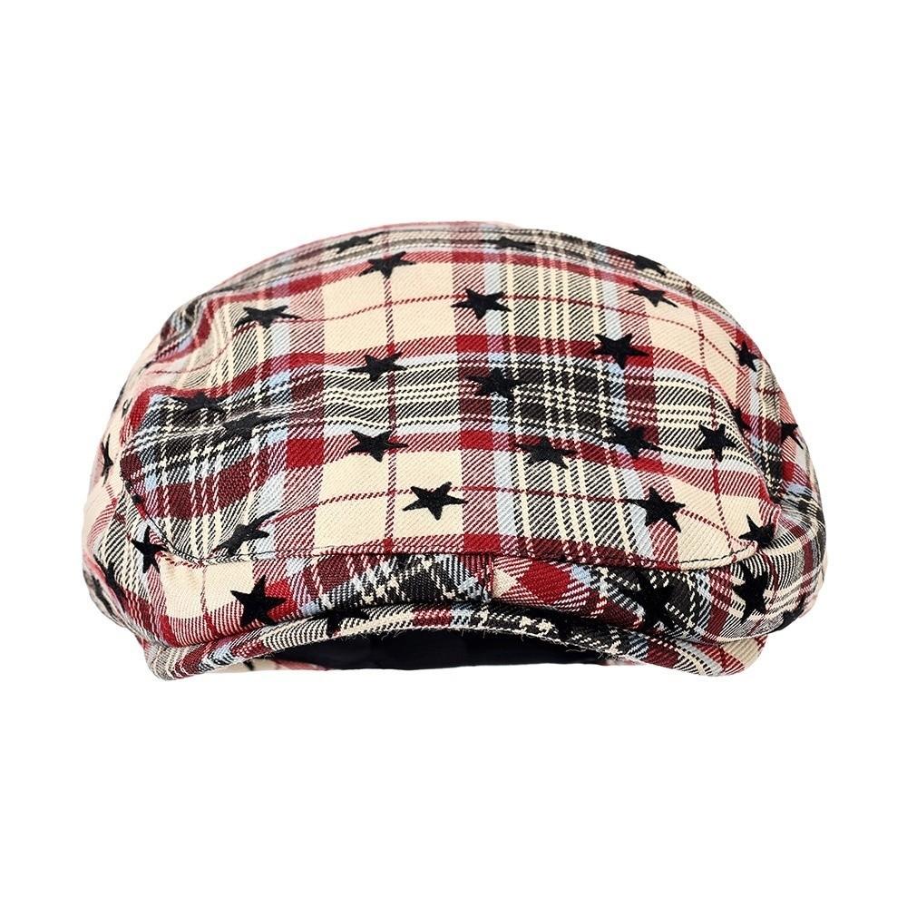 Vintage Newsboy Cap Y2k Plaid Painter Cap Retro Women's Beret Streetwear