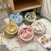 Handbag PU Leather Handbag Single Shoulder Chain Crossbody Bag Drawstring Bucket Bag Travel