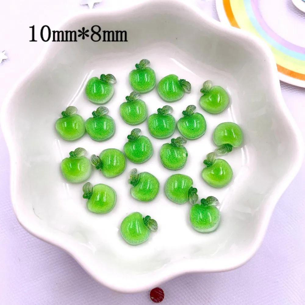 Смола, смешанные красочные блестящие мини-персики, груши, виноград, яблоко, вишня, лимон, хурма, редис, фрукты, еда, дизайн ногтей, стразы с плоской задней частью