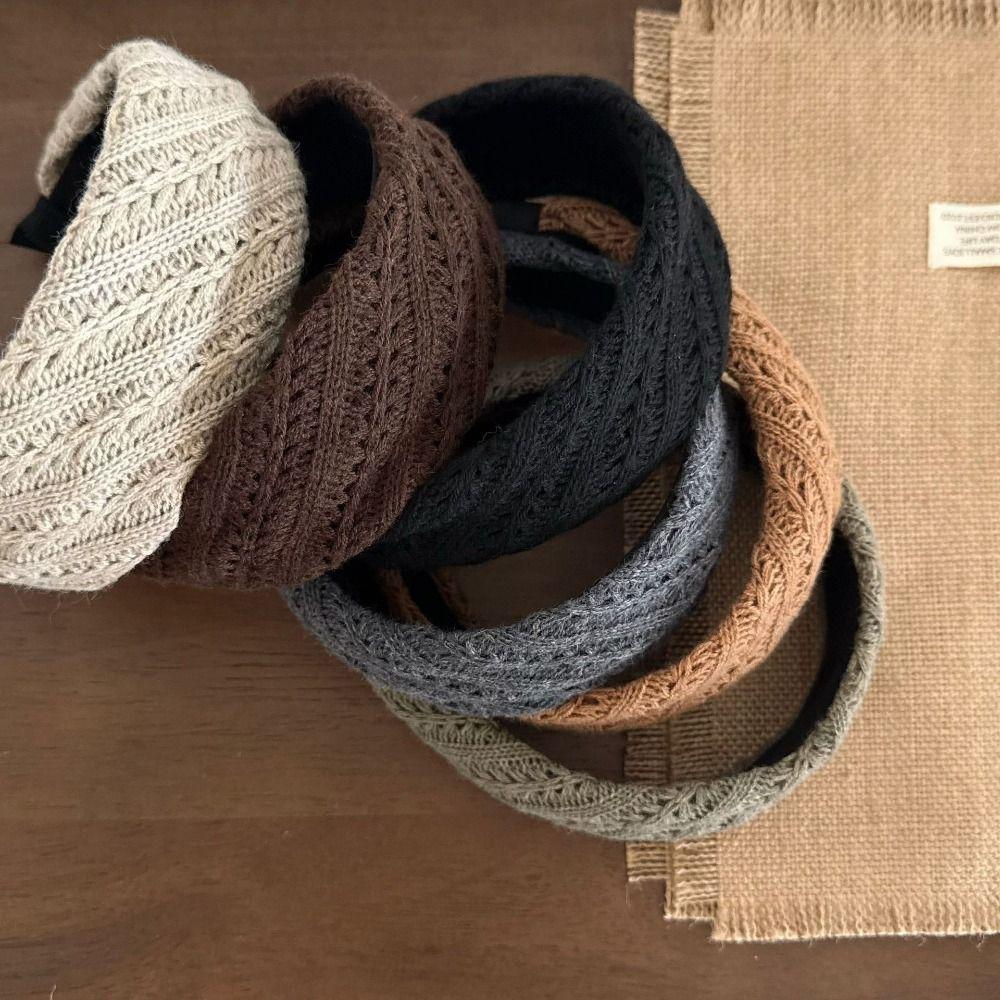 Knit Woolen Hairband Solid Color Warm Hair Band Fashion Knitted Headband Autumn