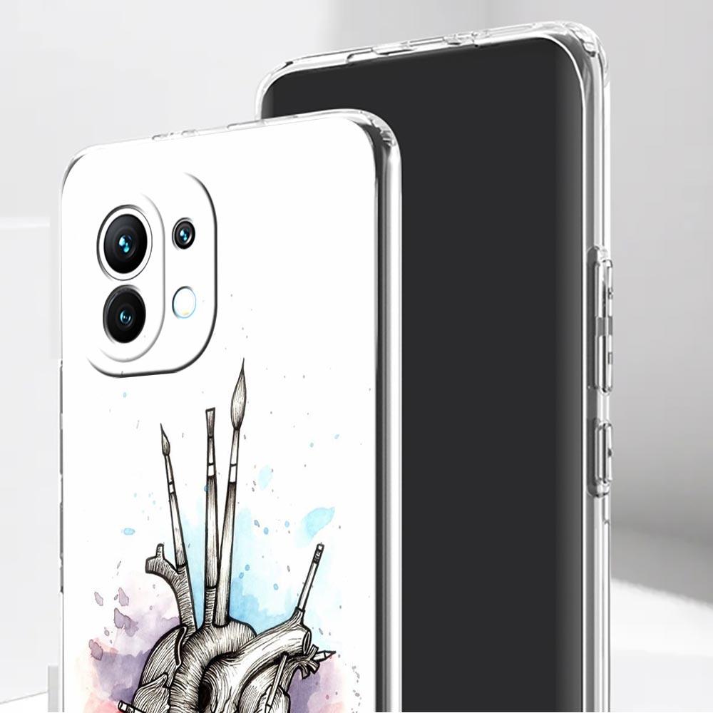 Модель сердечно-сосудистой системы Сердце Чехол для телефона Для Xiaomi Mi Poco X6 X5 NFC X3 F6 F5 Pro F4 F3 15 14T 14 13T 12T 12 13 Lite 11 Обложка
