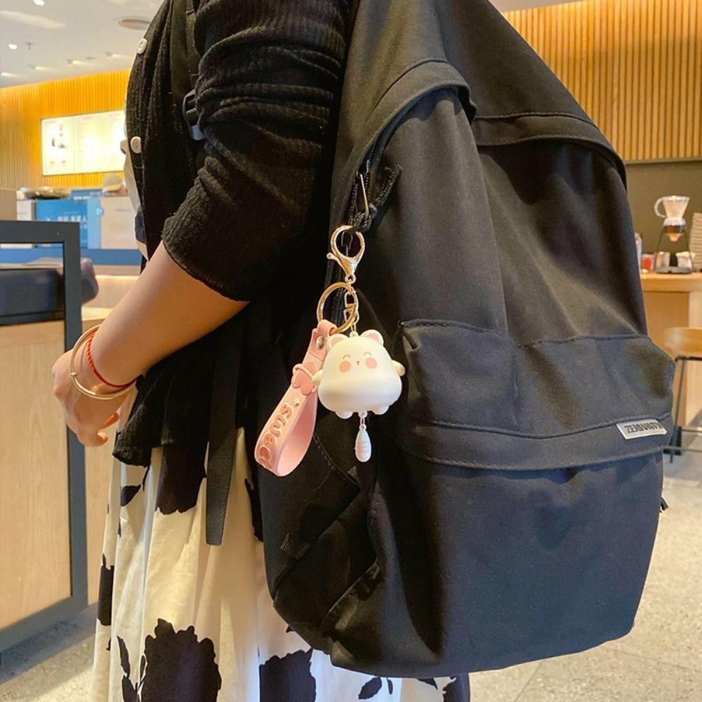 Decoration Cute Cat Keyring Double-Sided Hamster Pendant Siamese Cat Keychain  Men Women