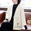 Женская куртка в китайском стиле Baolianduo с вышивкой и V-образным вырезом
