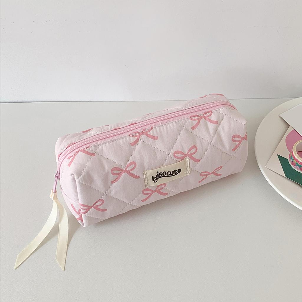 Bowknot Large Capacity Pencil Case Storage Bag Cosmetic Bag, Suitable Gift For Girls