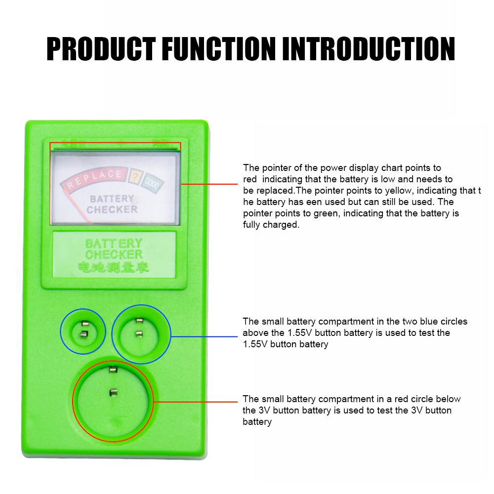 1.55V 3V Button Battery Tester LR44 CR2032 CR2025 Watch Battery Checker Portable Button Cell Coin Battery Power Tester