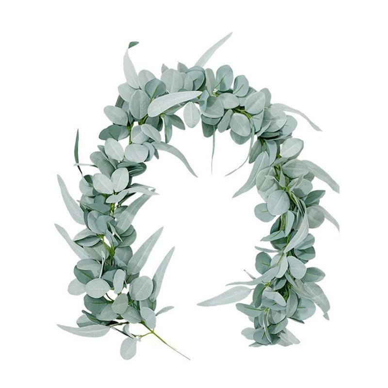 150 см/200 см Искусственные овечьи уши Эвкалиптовые листья Гирлянда Искусственные лозы Гирлянда Искусственная гирлянда для свадьбы Домашняя вечеринка Декор DIY Цветочный