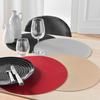 Set de table - Grani - Rond 38 cm - PVC - Argent - Lavable