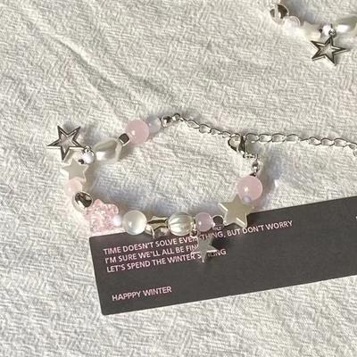 Изысканный браслет из бисера в виде пятиконечной звезды в стиле легкой роскоши для женщин и мужчин, милый, крутой, регулируемый парный браслет, подарки